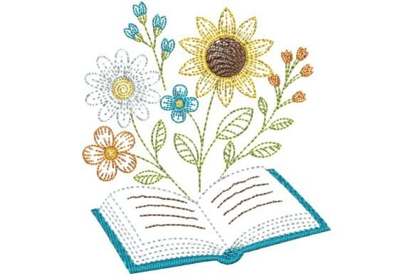 Book and Flowers Embroidery Design Review