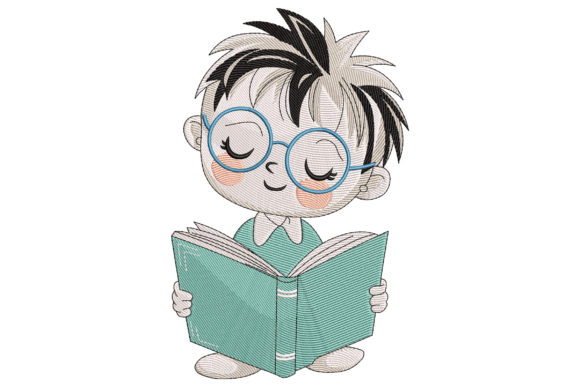 Boy Reading Book Embroidery Design Review