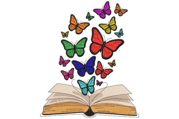 Butterflies Flying from Book Embroidery Review